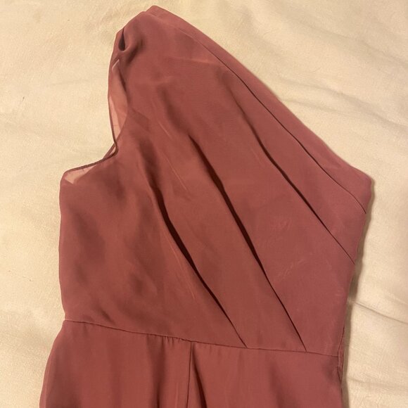 Birdy Grey Kira Bridesmaid Dress -  Chiffon in Dark Mauve, Size XS, with Slit - Picture 9 of 11